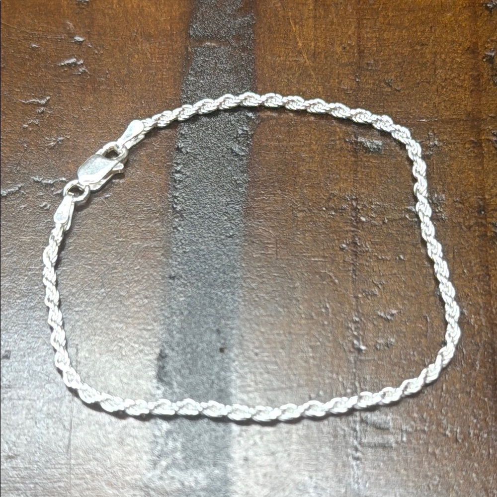 925 Sterling Silver Rope Chain Bracelet